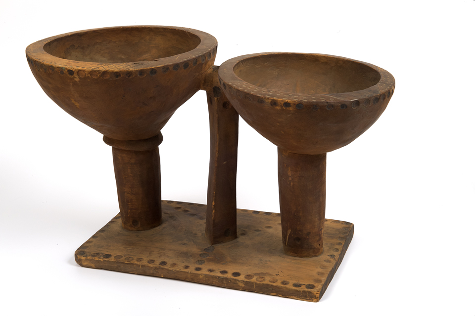 Wooden double carved bowls.