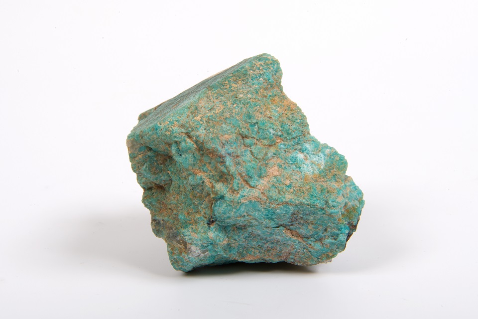 Photograph of Chrysocolla mineral, green/ turquoise colour