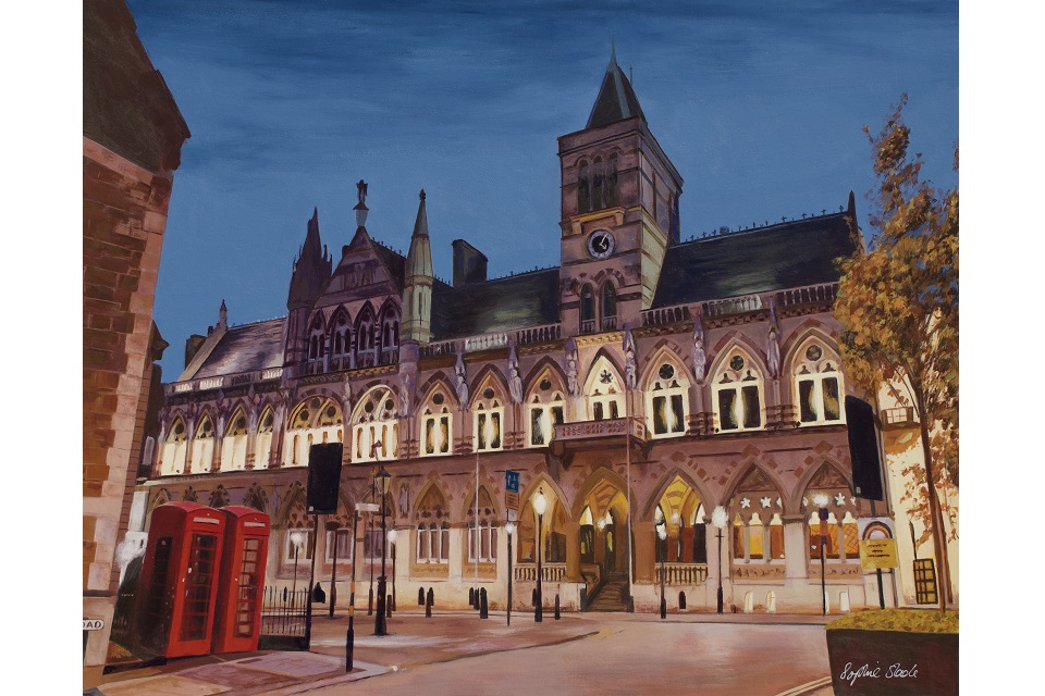 image link to Evening Glow at The Guildhall  page.
