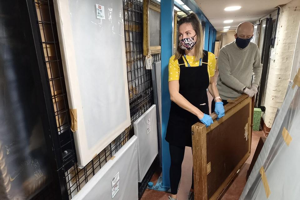 Objects being moved into storage