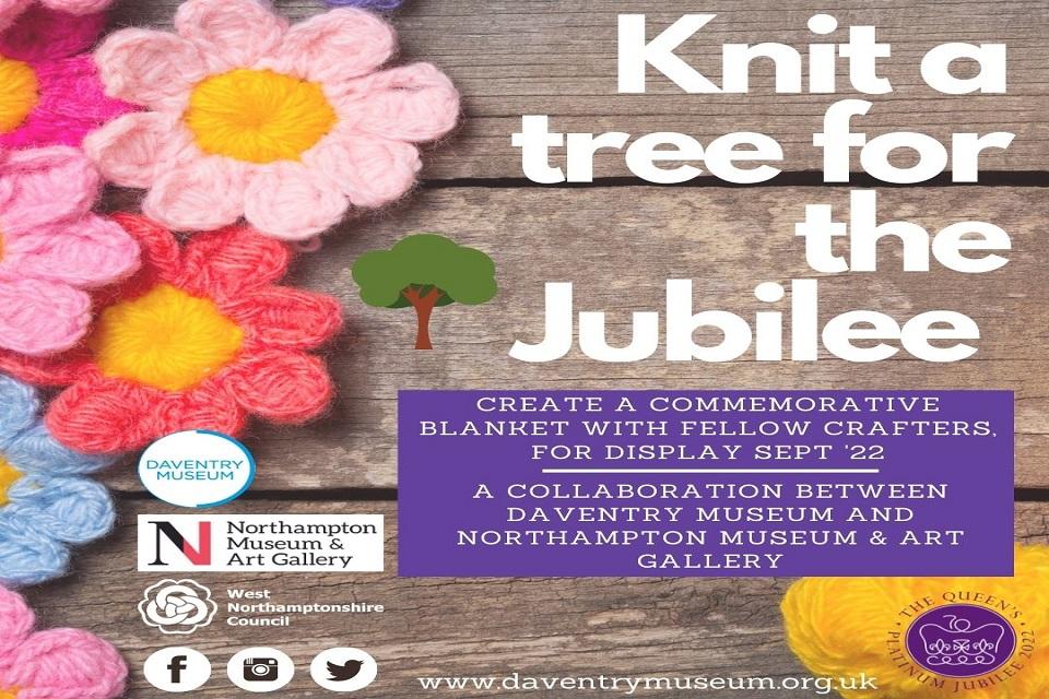 Image link to Knit a tree for the Queen’s Jubilee workshop news page.
