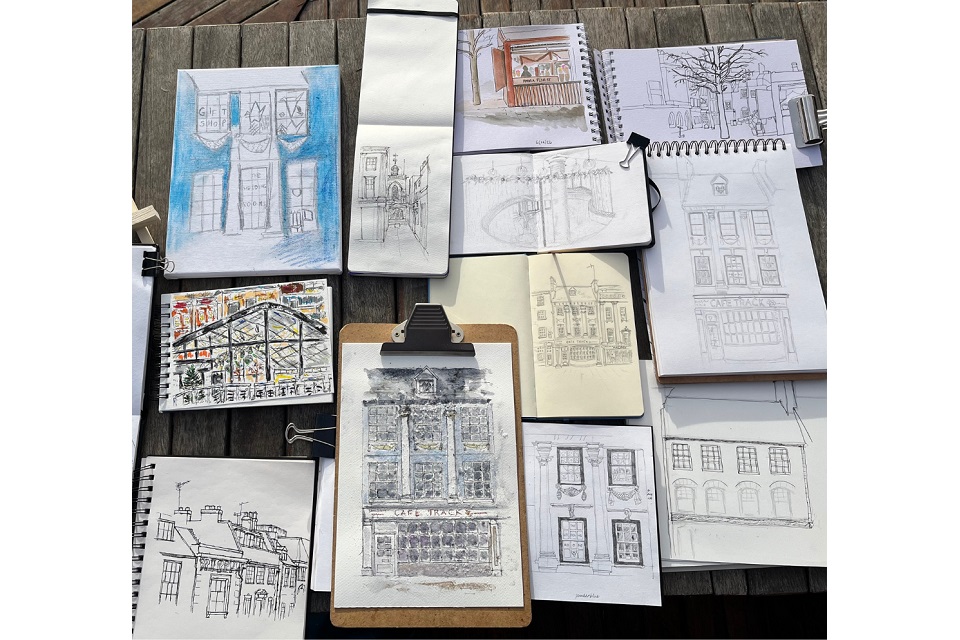 image link to Urbansketchers Northampton page.