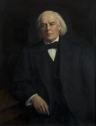 A portrait of Liberal MP for Northampton Charles Bradlaugh, painted by John Collier